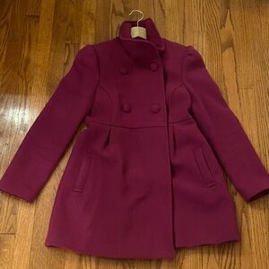 Old Navy Women's Double-Breasted Magenta Pea Coat Size XS